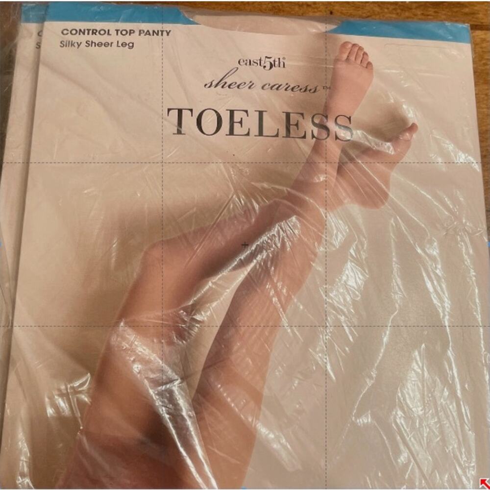 J.C. Penney East 5th Panty Hose Sheer Caress‎ Toeless Silky Sheer C-11